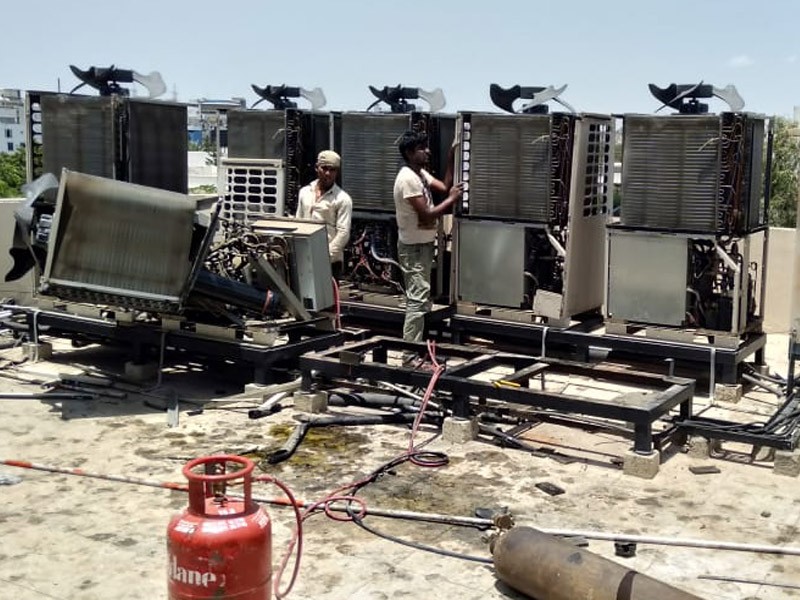 AC Chiller Unit Dismantling